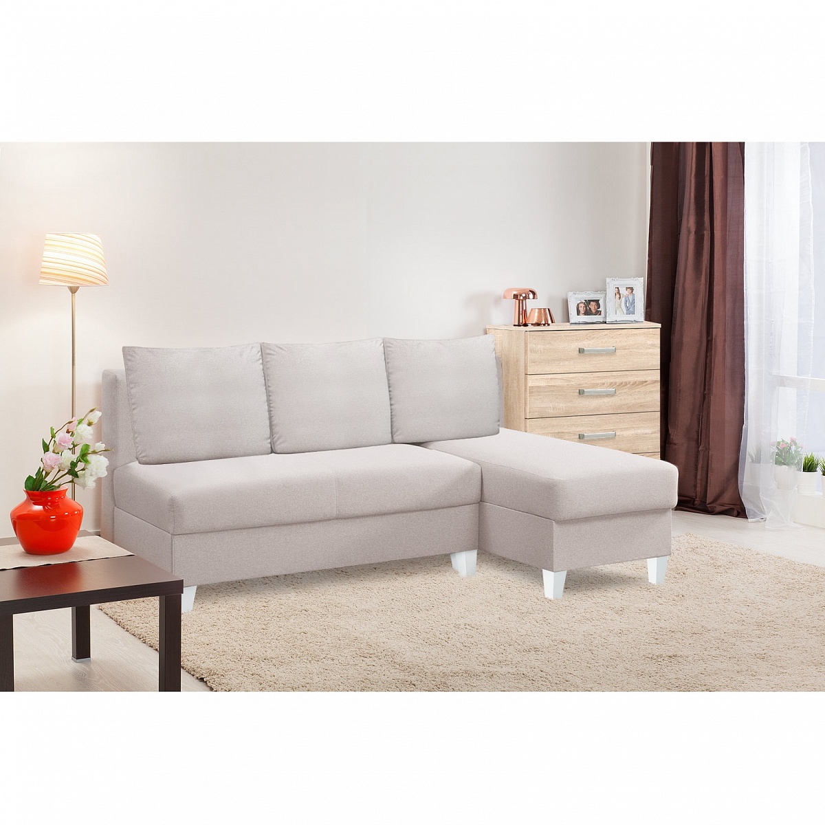 Угловой диван "Лира" без боковин 1600 мм (еврокнижка) 